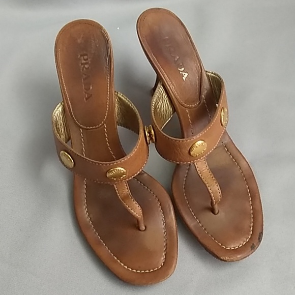 Prada Shoes - PRADA brown leather heels